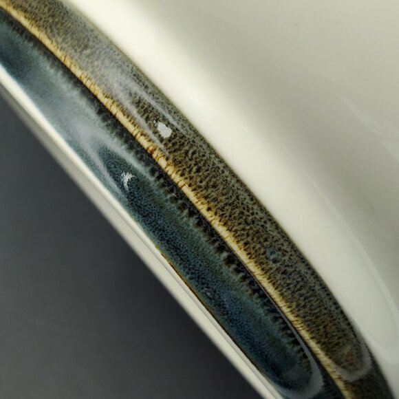 Pfaltzgraff Canyon Ridge Oval Serving Bowl Tan Pedestal Vegetable Serving Bowl - Picture 6 of 8